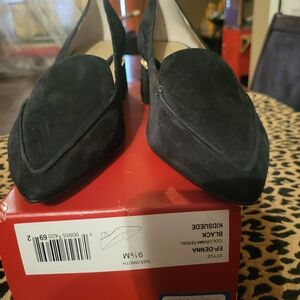 Enzo Angiolini Black Suede Loafers